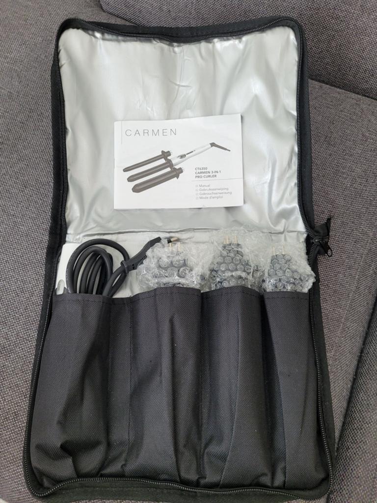 Carmen CT6350 3-in-1 Pro Curler Krultang Set, Ophalen of Verzenden, Zo goed als nieuw, Haarverzorging