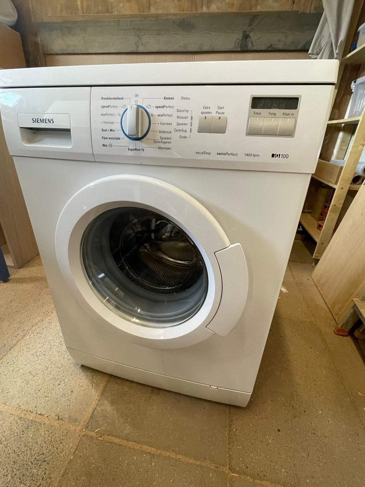 Siemens iQ100 VarioPerfect Wasmachine - 1400 tpm, Witgoed en Apparatuur, Wasmachines, Ophalen, Gebruikt, Voorlader, Kort programma