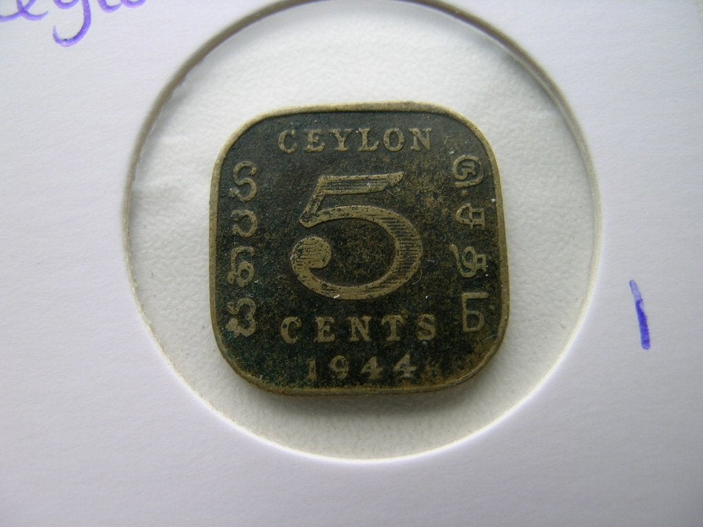 5 Cents 1944 Ceylon, Postzegels en Munten, Munten | Azië, Ophalen of Verzenden, Zuid-Azië, Losse munt