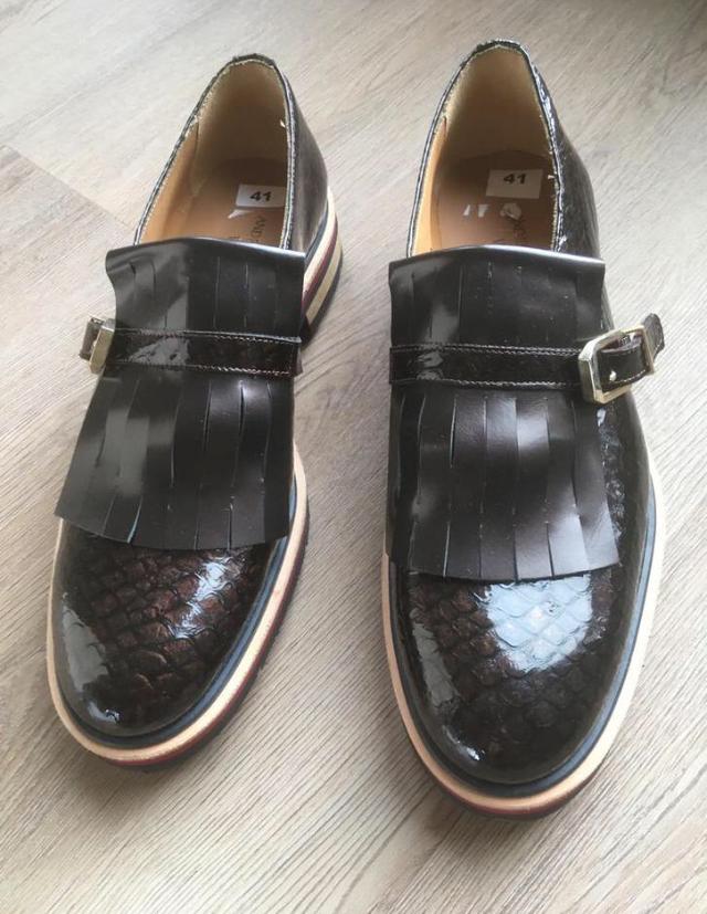 Instapper dames brons/bruin croco maat 41, Bruin, Instappers, Nieuw, Ophalen of Verzenden