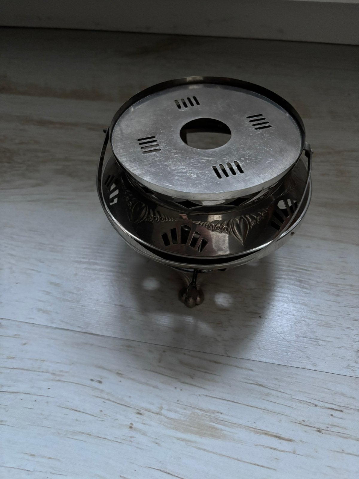 Antiek zilver kleurig theelichtje / Bredemeijer, Antiek en Kunst, Ophalen of Verzenden