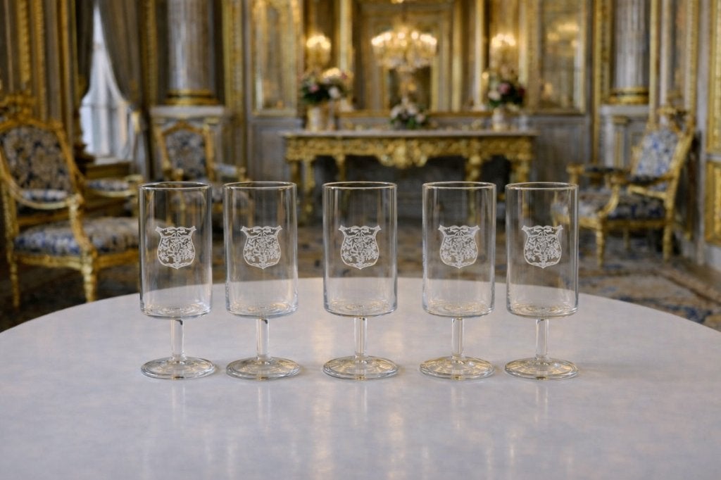 vintage 5 Hollywood regency paleisglazen, Ophalen of Verzenden, Gebruikt, Borrel- of Shotglas