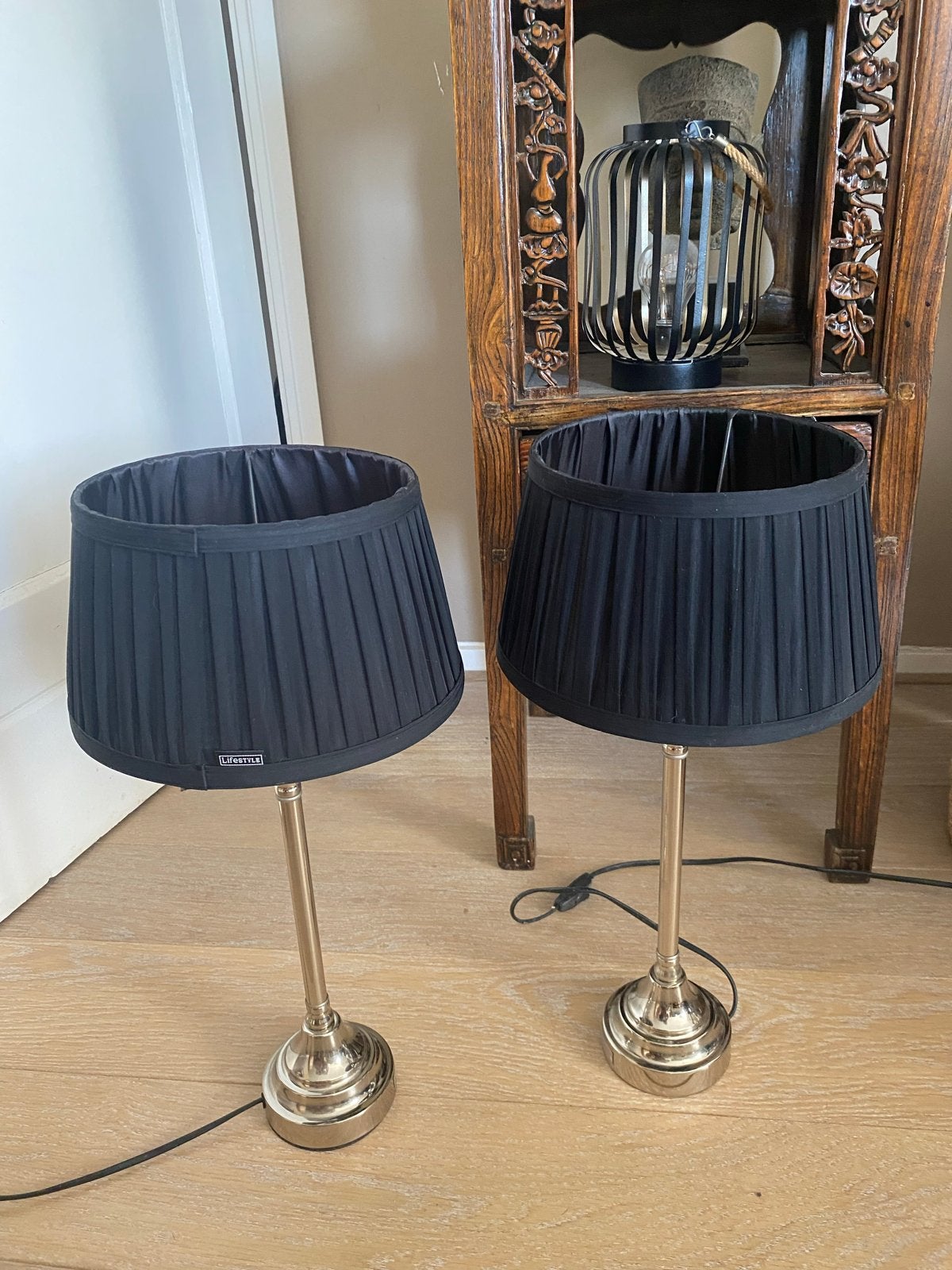 2 stijlvolle LifeStyle tafellampen zwart-zilver- Z.g.a.n.!, Overige merken, Zo goed als nieuw, Zwart, Modern