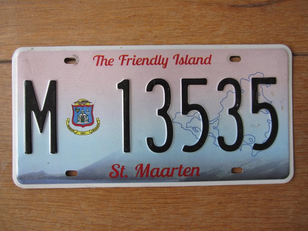 St. Maarten nummerplaat kentekenplaten nummerplaten, Ophalen of Verzenden, Gebruikt, Auto's
