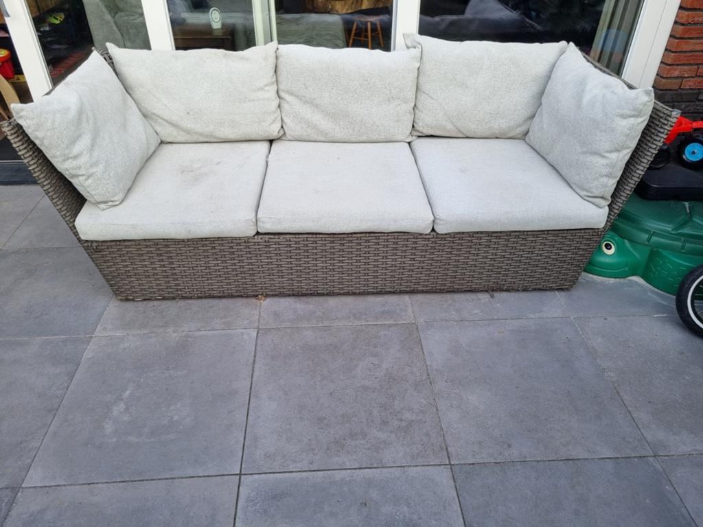 loungebank rotan look, Tuin en Terras, Tuinsets en Loungesets, Ophalen of Verzenden, Gebruikt