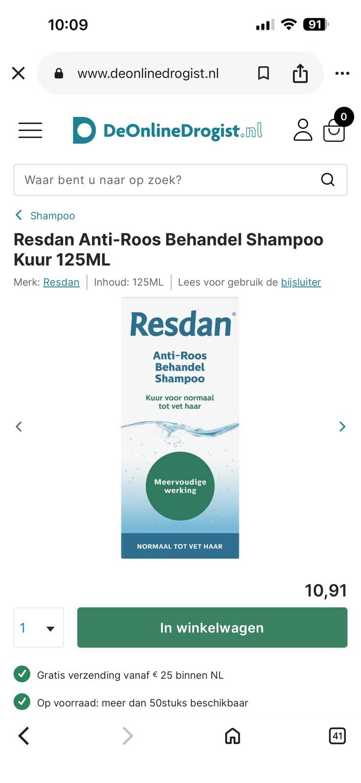 Resdan anti roos shampoo 6 stuks nieuw, Ophalen of Verzenden, Nieuw
