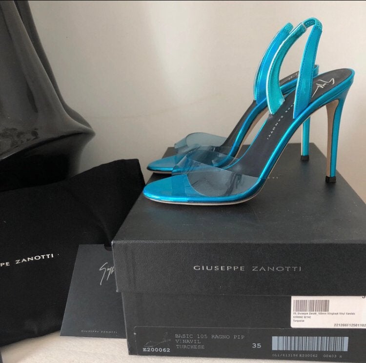 Giuseppe Zanotti Turkoois heels 35, Kleding | Dames, Schoenen, Blauw, Nieuw, Sandalen of Muiltjes, Ophalen of Verzenden