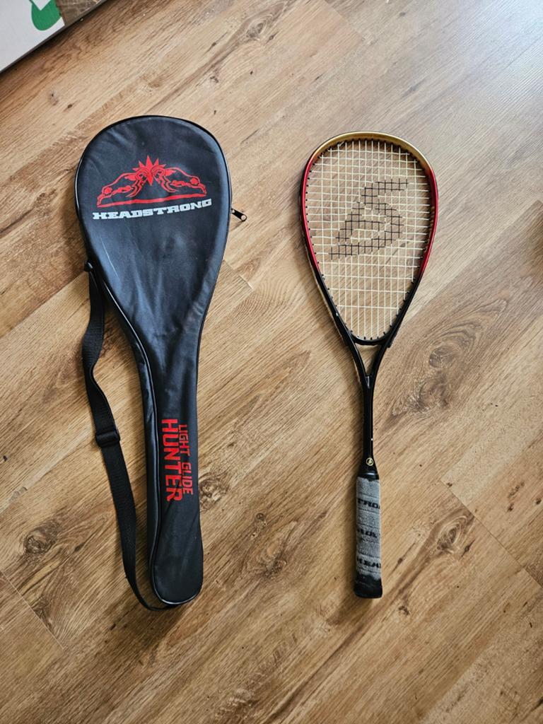Squash racket met hoes - Headstrong Hunter, Ophalen of Verzenden, Gebruikt, Racket, Met hoes