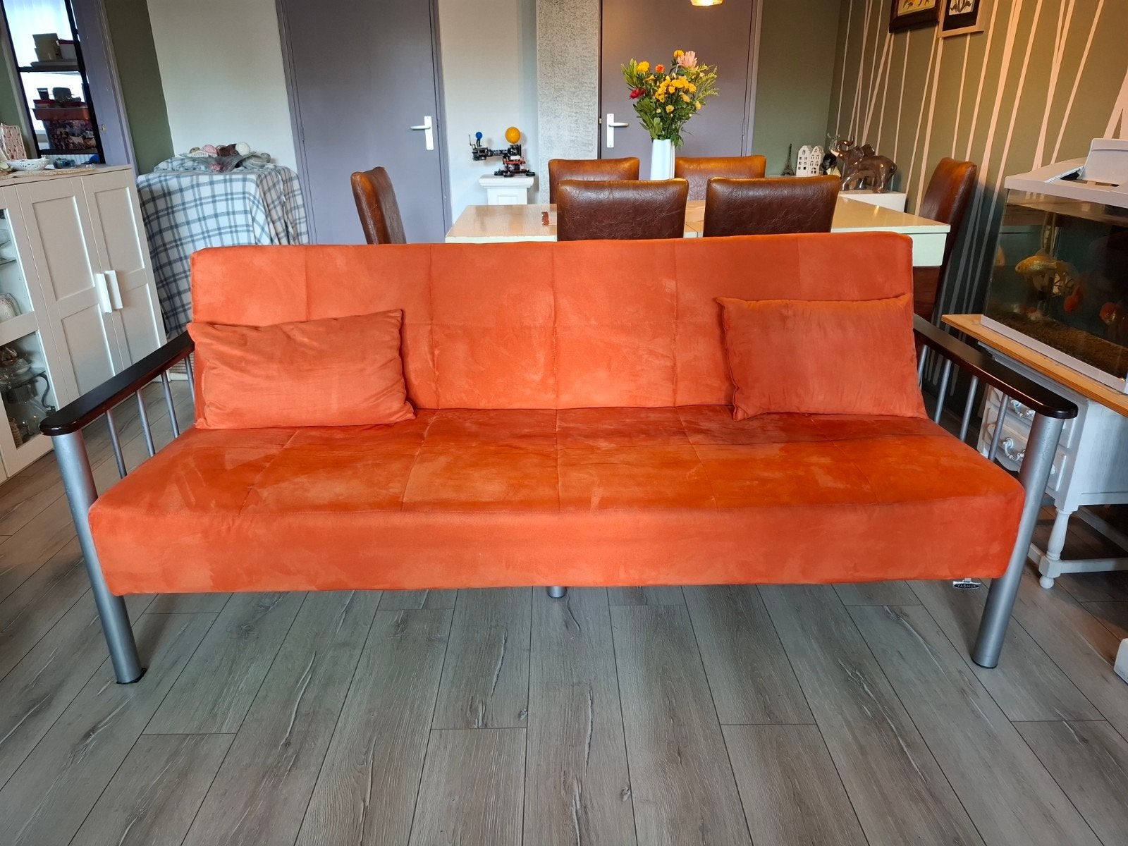 Bank en bed 3-zits, Ophalen, Gebruikt, 150 tot 200 cm, Driepersoons