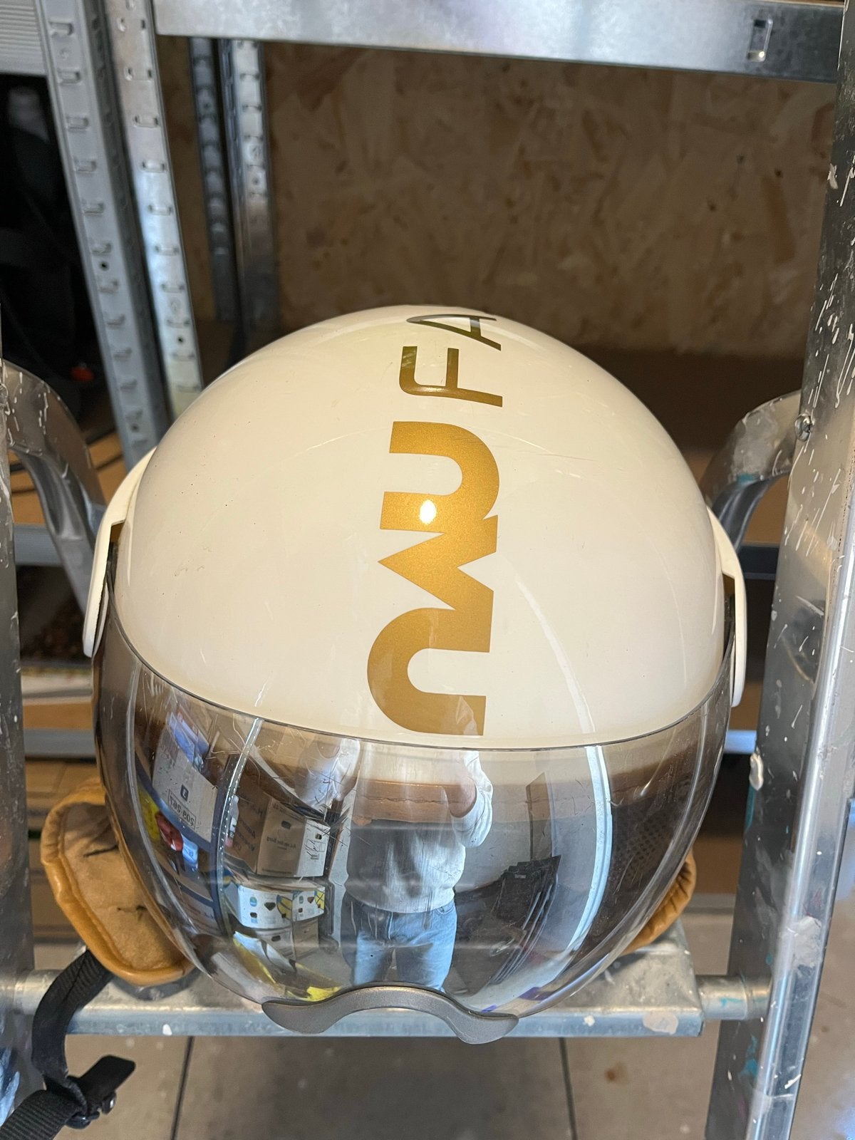 Witte Mufashion scooterhelm - Maat S (55/56), Fietsen en Brommers, Ophalen, Gebruikt, Small