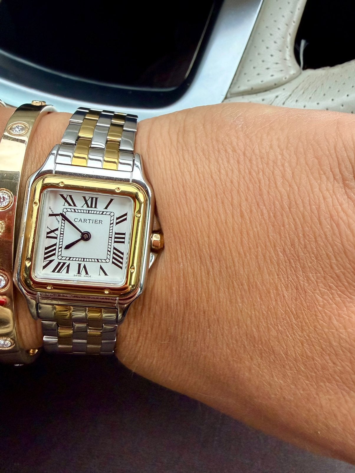 Cartier horloge panthere Medium size, Ophalen of Verzenden, Staal, Overige merken