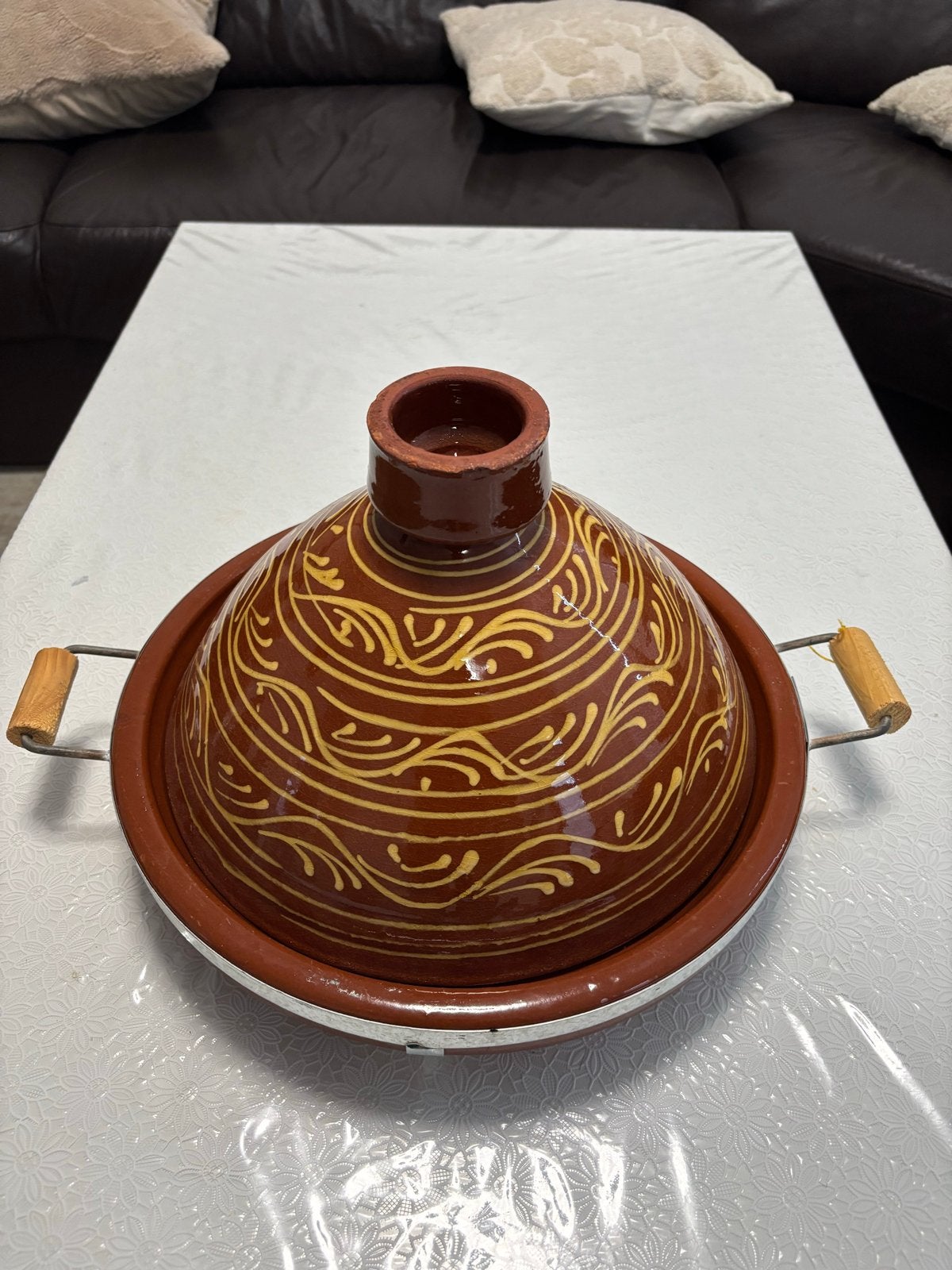 Mooie Marokkaanse Tajine -nieuwe, Overige typen, Ophalen of Verzenden, Zo goed als nieuw, Steen/keramiek