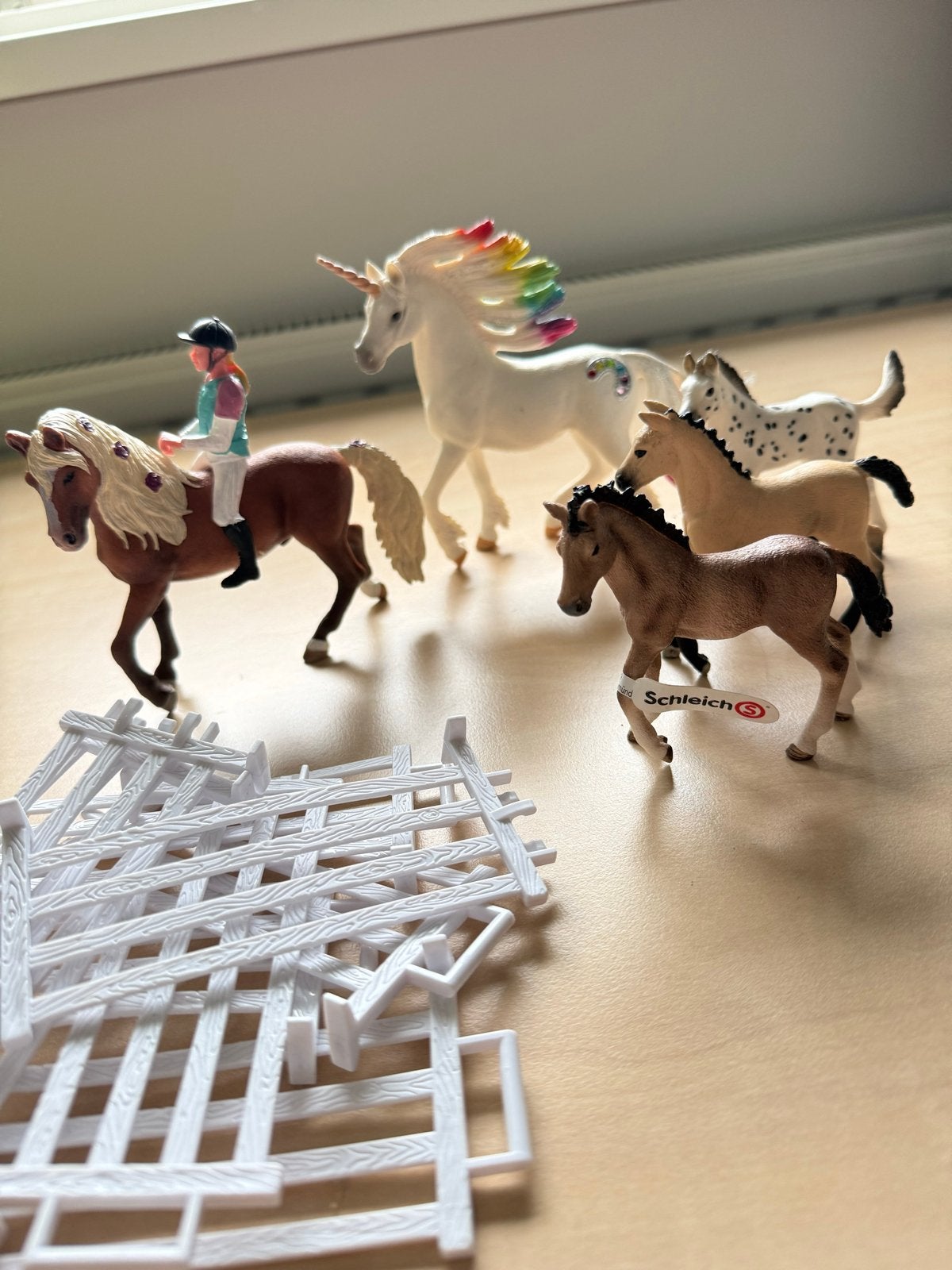Schleich paarden en eenhoorn set met ruiter en hekjes, Ophalen, Nieuw, Meisje