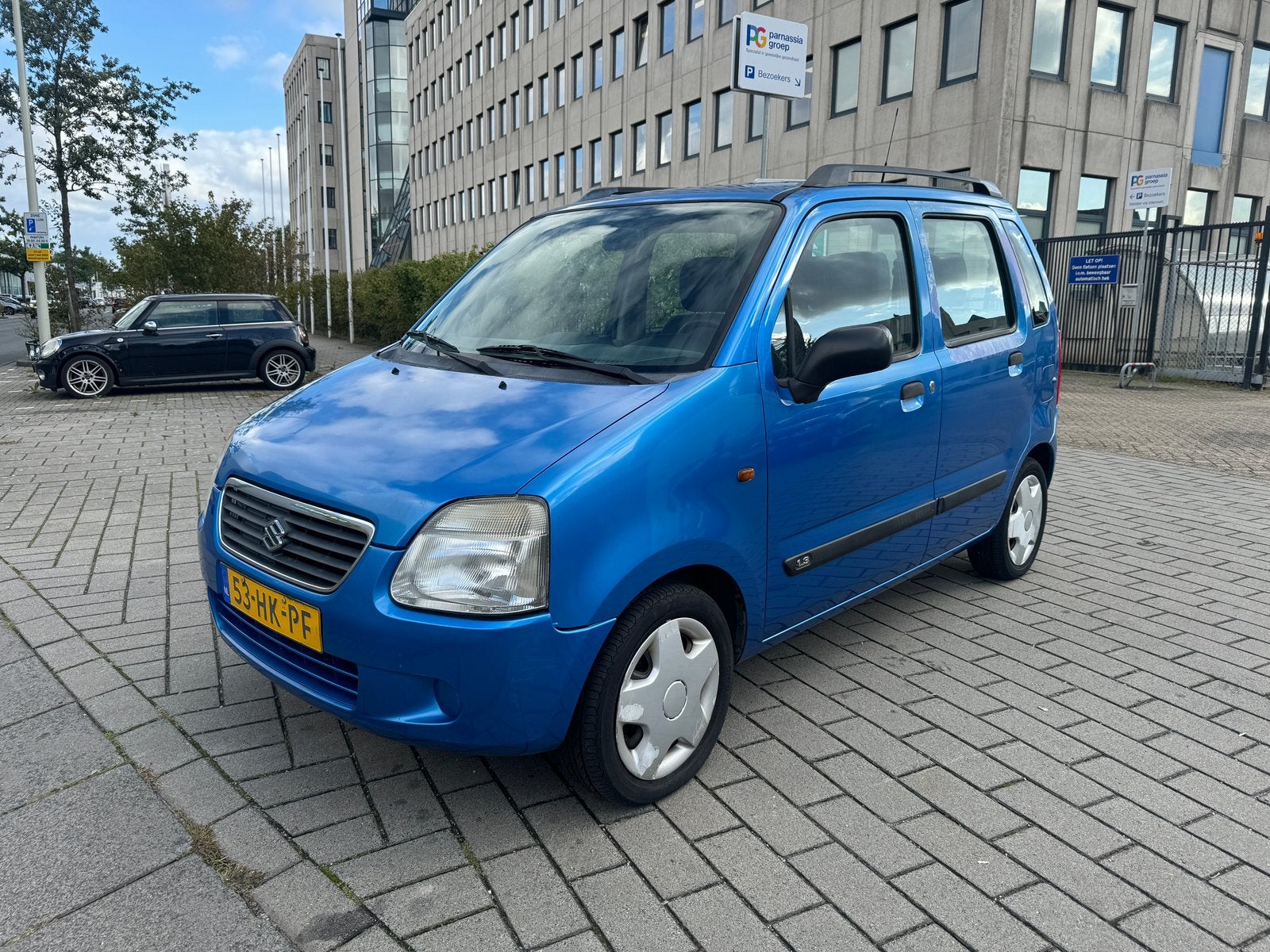Suzuki Wagon R+ 1.3 AUTOMAAT 2001 Blauw 5DRS ELEK RAMEN, Auto's, Stof, 40 €/maand, Zwart, 4 cilinders