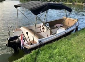 Chaloupe 6p.sloep met 20PK 4tact + powertilt, incl.trailer., Watersport en Boten, Overige typen, 1.80 meter, Rondzit, 5 m