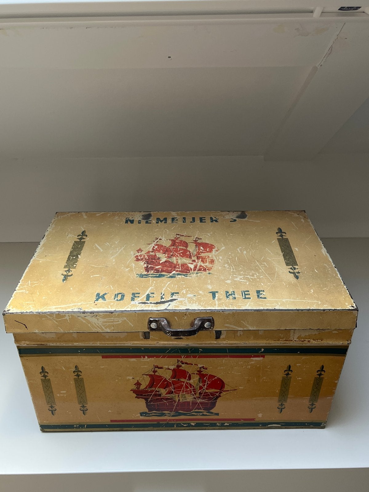 Vintage Niemeyer's Koffie & Thee blik met scheepsafbeelding, Ophalen of Verzenden