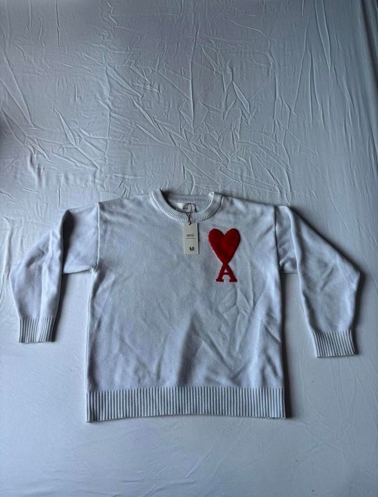 Ami Paris Ami de Coeur Trui - Maat M - Nieuw met kaartjes, Ophalen of Verzenden, Nieuw, Maat 48/50 (M), Wit