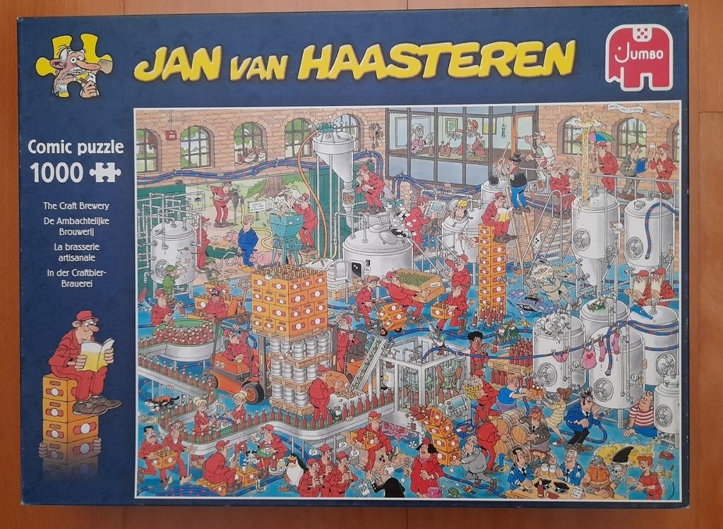 Puzzel Jan van Haasteren Ambachtelijke bierbrouwerij 1.000, Ophalen of Verzenden, 500 t/m 1500 stukjes, Zo goed als nieuw