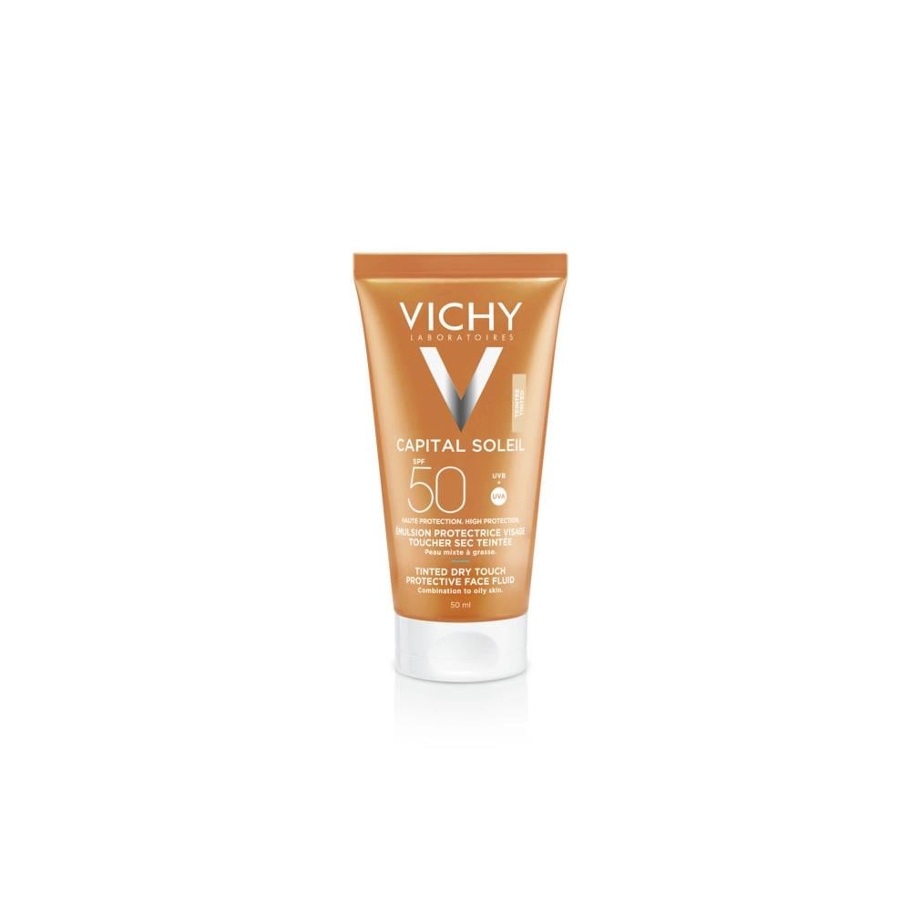 Vichy Capital Soleil Dry Touch BB Zonnebrandcrème SPF50, Verzenden, Nieuw, Gehele gezicht, Verzorging