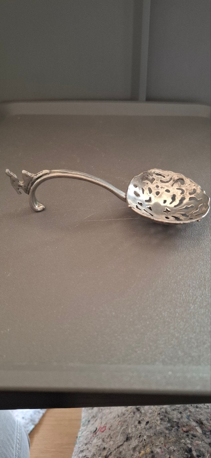 Italiaanse tinnen lepel met vogels - Decoratief en uniek, Antiek en Kunst, Antiek | Tin, Ophalen of Verzenden