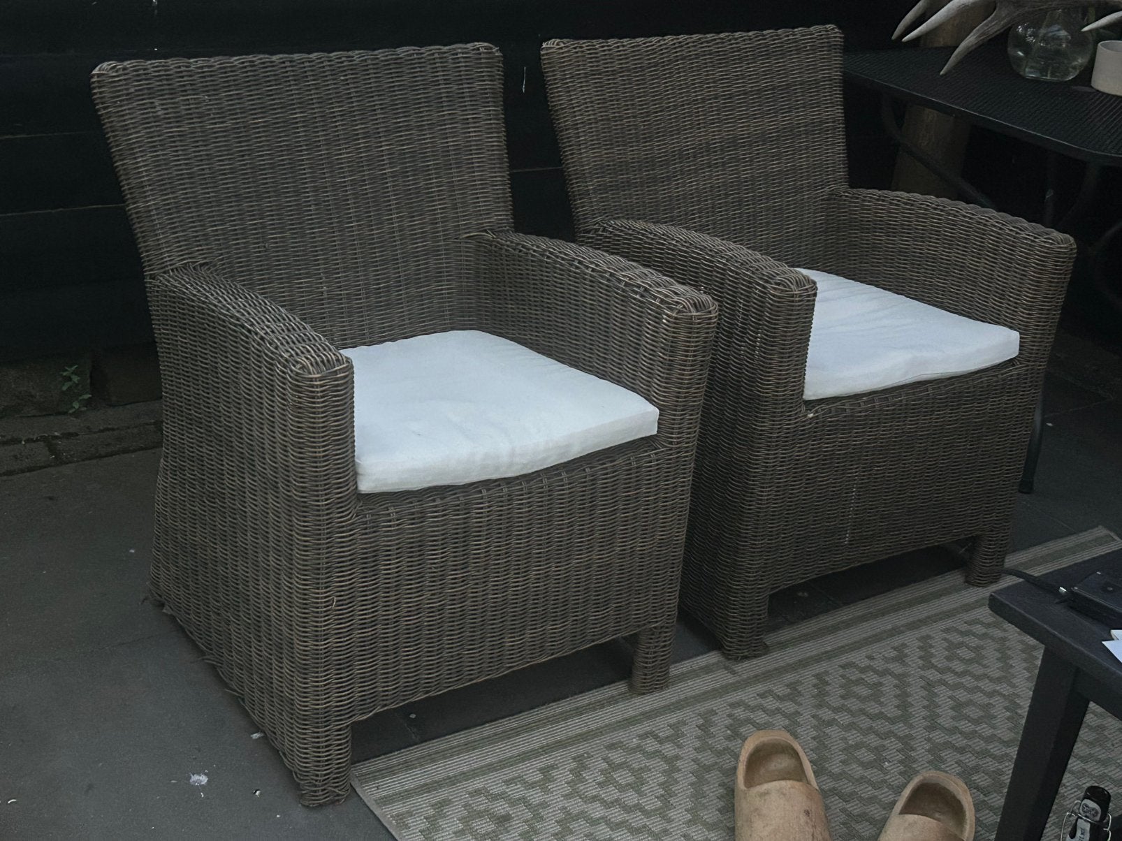 4 Tuinstoelen + kussens, Ophalen, Zo goed als nieuw