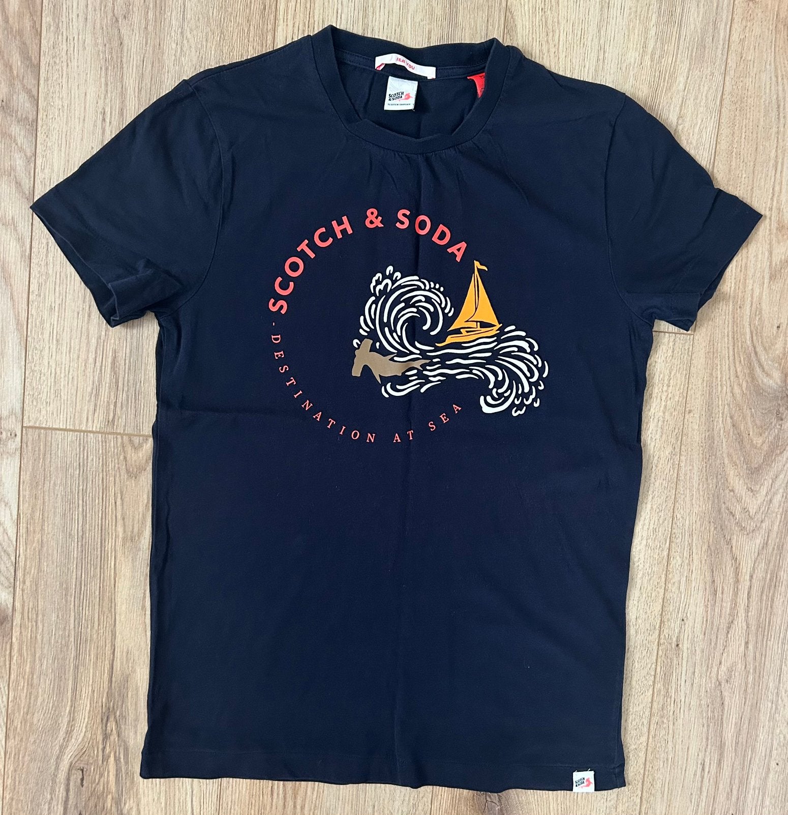 NIEUW Scotch & Soda t-shirt korte mouw donkerblauw 164 170, Ophalen of Verzenden, Nieuw, Jongen, Shirt of Longsleeve