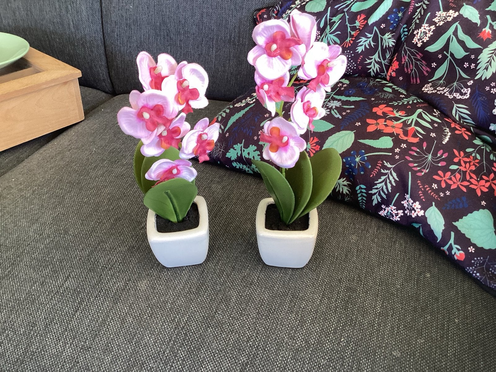 Roze kunst orchideeën in potjes - set van 2, Binnen, Roze, Kunstplant, Nieuw