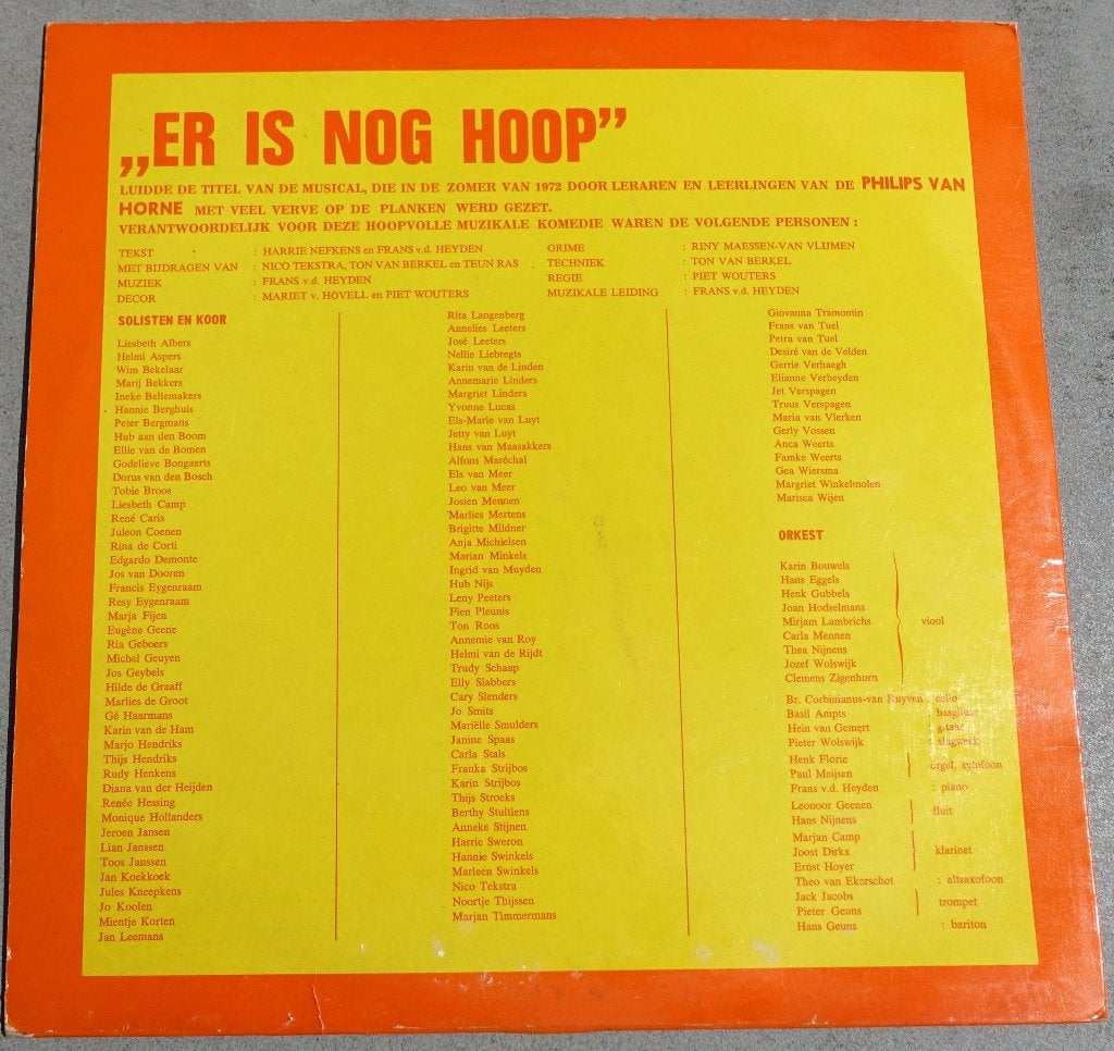 Er is nog hoop  Musical Philips van Horne Scholengemeenschap, LP, Fotohoes, Ophalen of Verzenden, Zo goed als nieuw