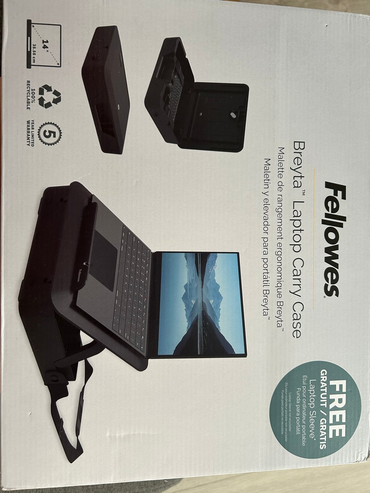 Fellowes Brevya Laptop Carry Case - Ergonomisch & Nieuw, Computers en Software, Laptophoezen, Ophalen of Verzenden, 14 inch, Nieuw