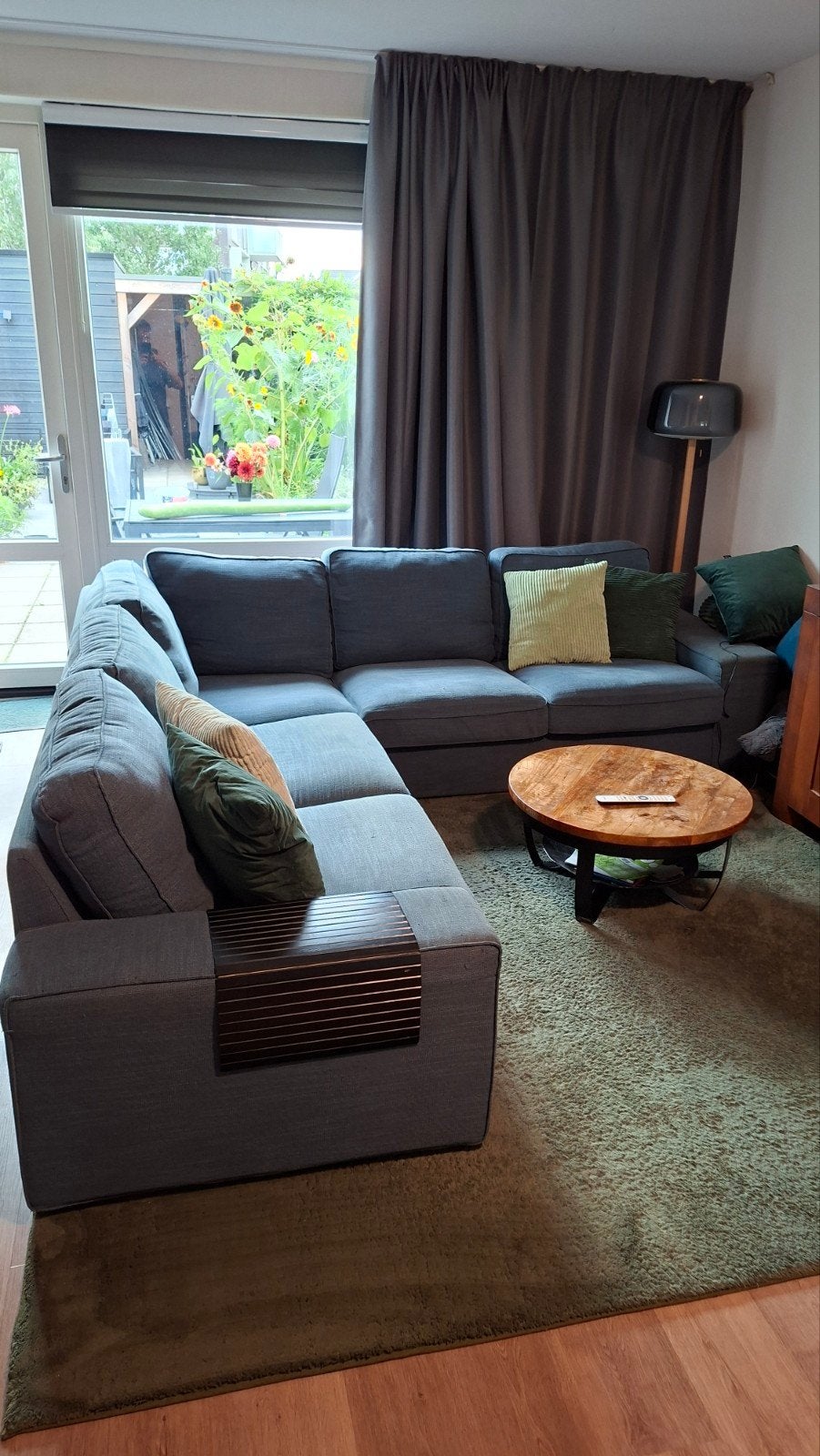 Ikea KIVIK Hoekbank 5-zits Hillared donkerblauw, Ophalen, 250 tot 300 cm, Gebruikt, 100 tot 125 cm