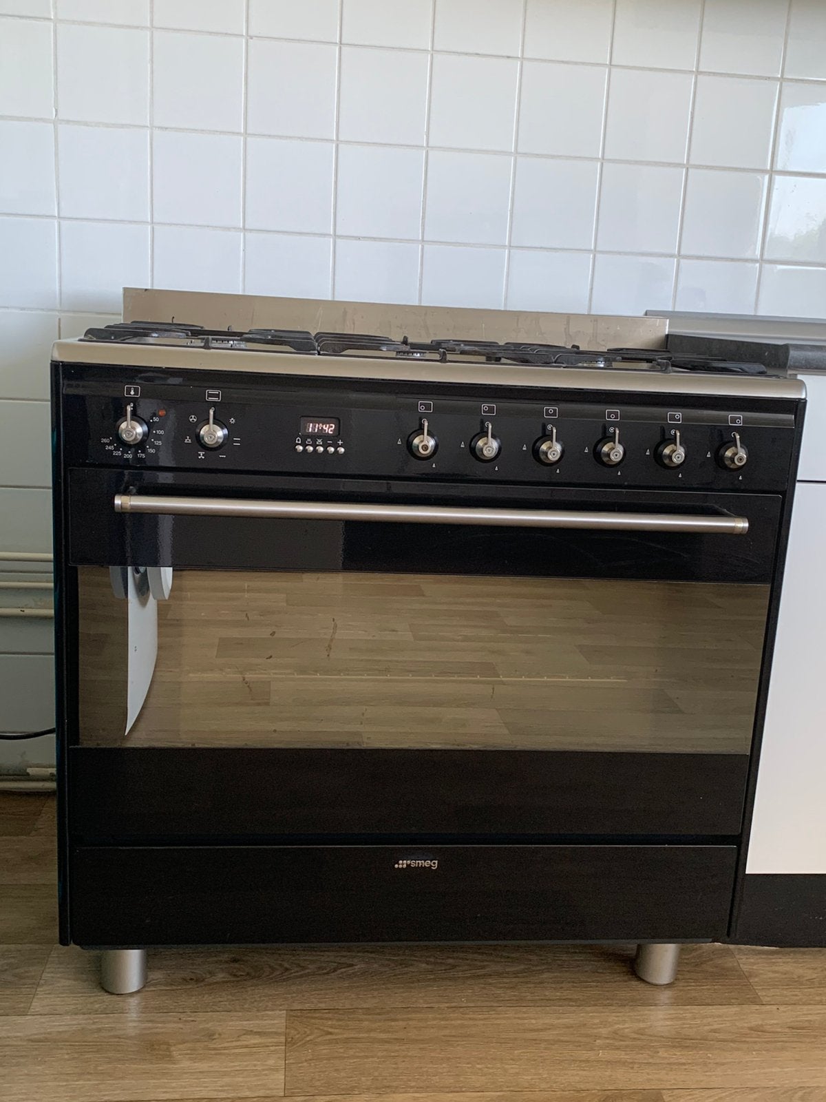 Smeg gasfornuis, 6-pits met wokbrander en grote oven, Ophalen, 60 cm of meer, Zo goed als nieuw, Gas