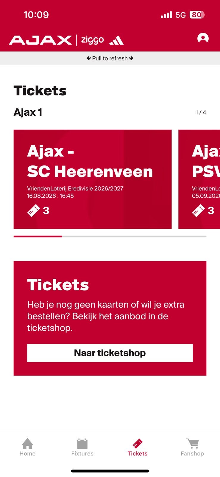3 kaarten AJAX-HEERENVEEN naast elkaar!!, Tickets en Kaartjes, Sport | Voetbal, Losse kaart, Drie personen of meer, Augustus