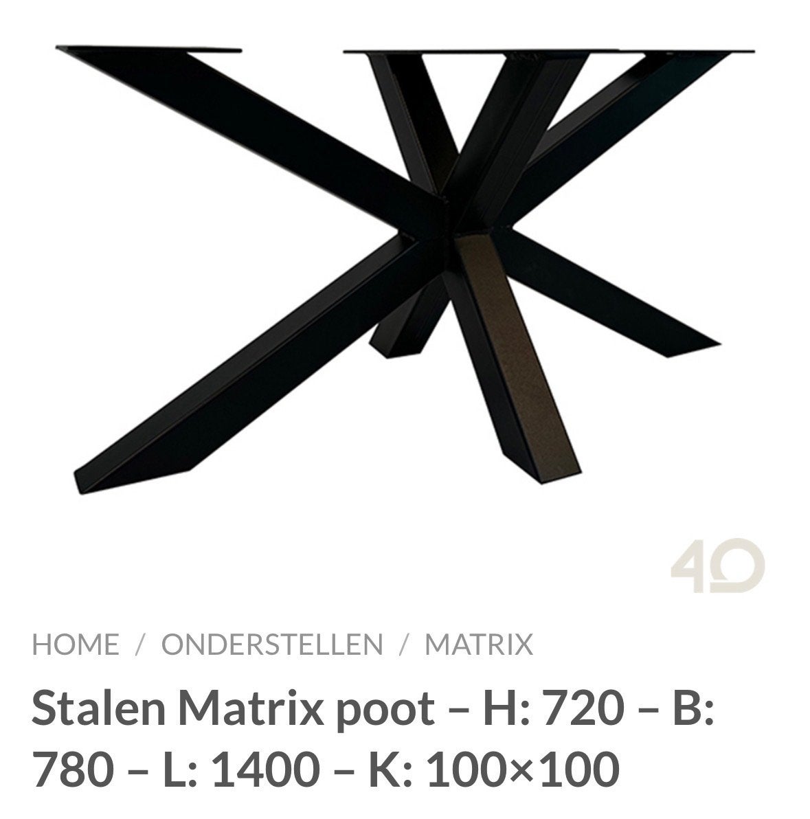 Matrix demontabel onderstel 160x78x72cm, koker 10x10, Huis en Inrichting, Ophalen, Tafelpoot, Nieuw, 50 tot 100 cm