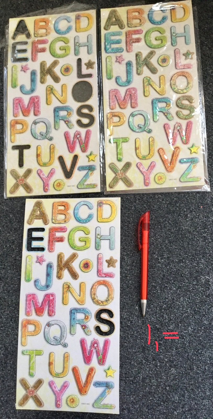 Karton letters nw 3 vellen, Ophalen of Verzenden, Nieuw