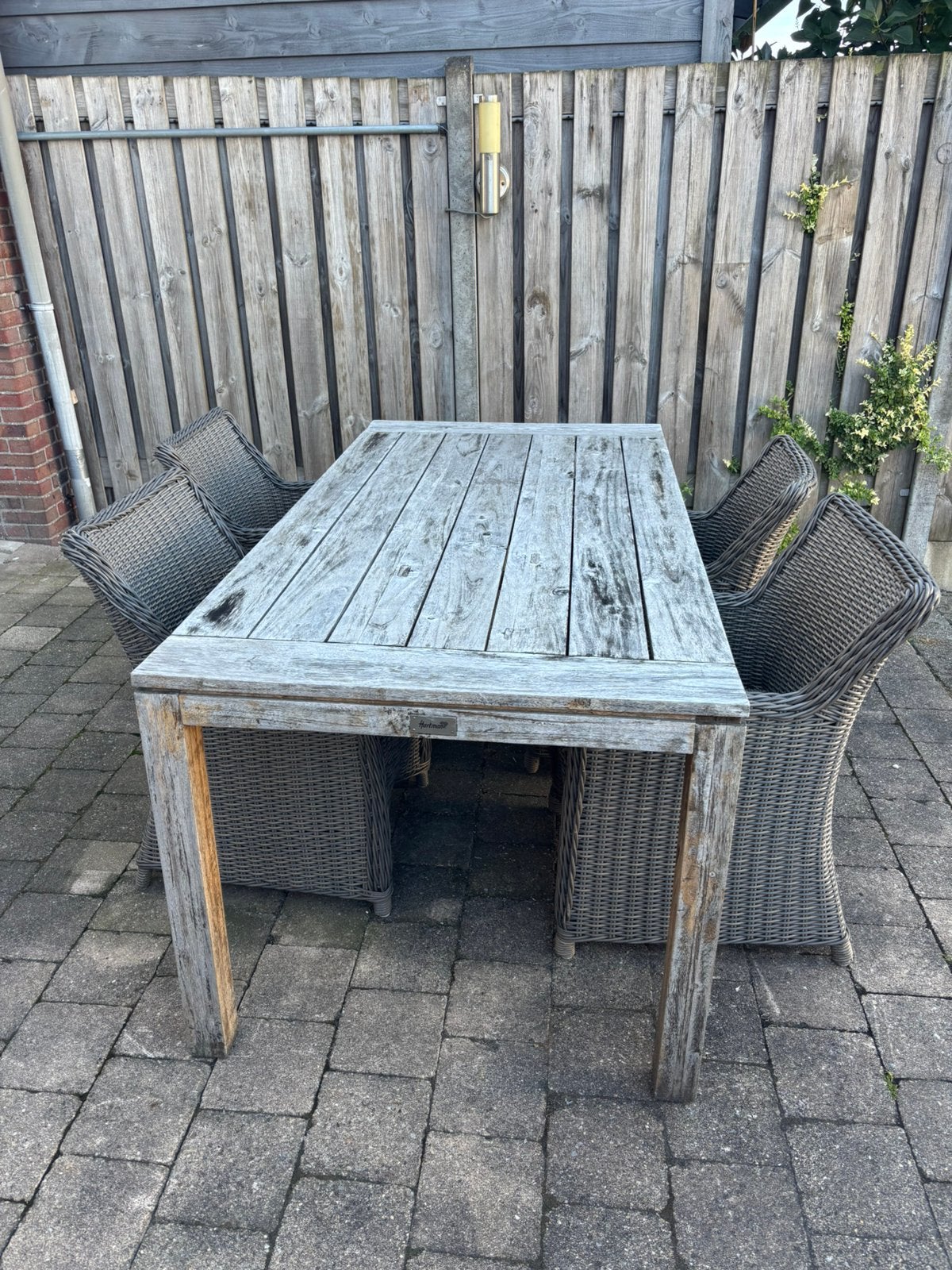 Tuinset met tafel en 4 stoelen, Tuin en Terras, Ophalen, Gebruikt, 4 zitplaatsen