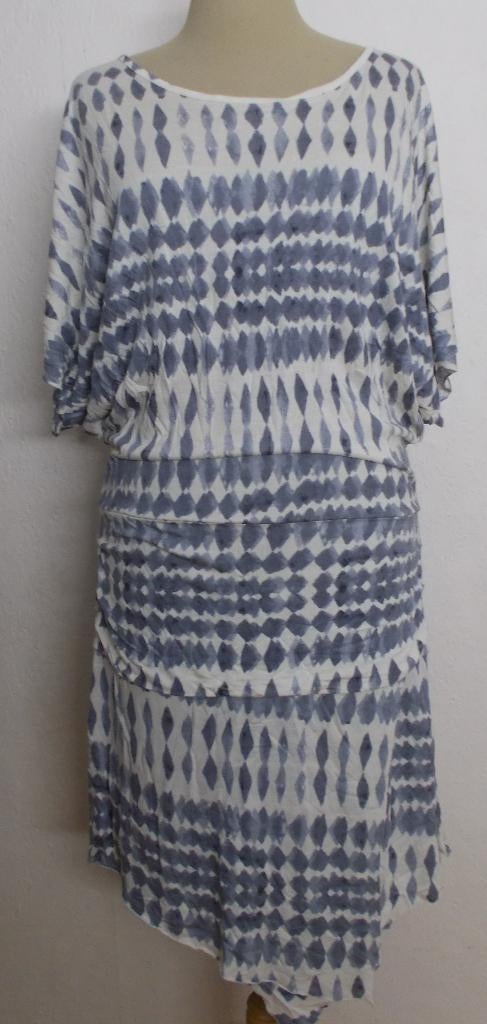 Mooi blauw/wit/grijs Ibiza look print jurkje! 40, Maat 38/40 (M), Overige kleuren, Ophalen of Verzenden, Zo goed als nieuw