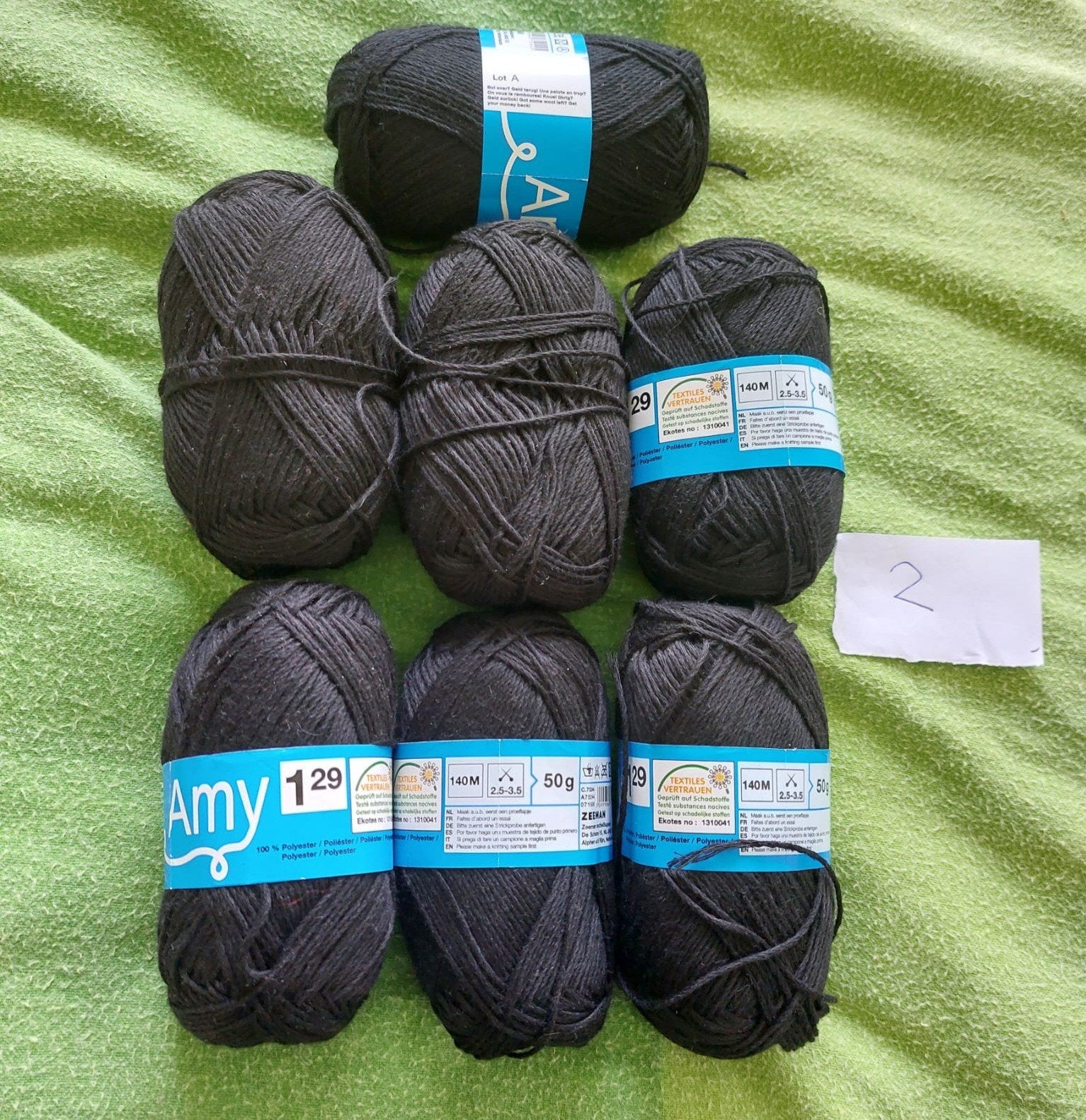 7 bollen wol, zwart (Amy,Zeeman), Hobby en Vrije tijd, Breien en Haken, Ophalen of Verzenden, Nieuw, Breien of Haken, Wol of Garen