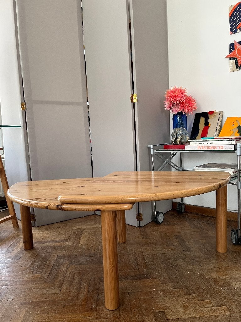 Vintage 1980 pine wood coffee table grenenhout salontafel, Ophalen, 50 – 75, 100 tot 150 cm, 50 tot 100 cm