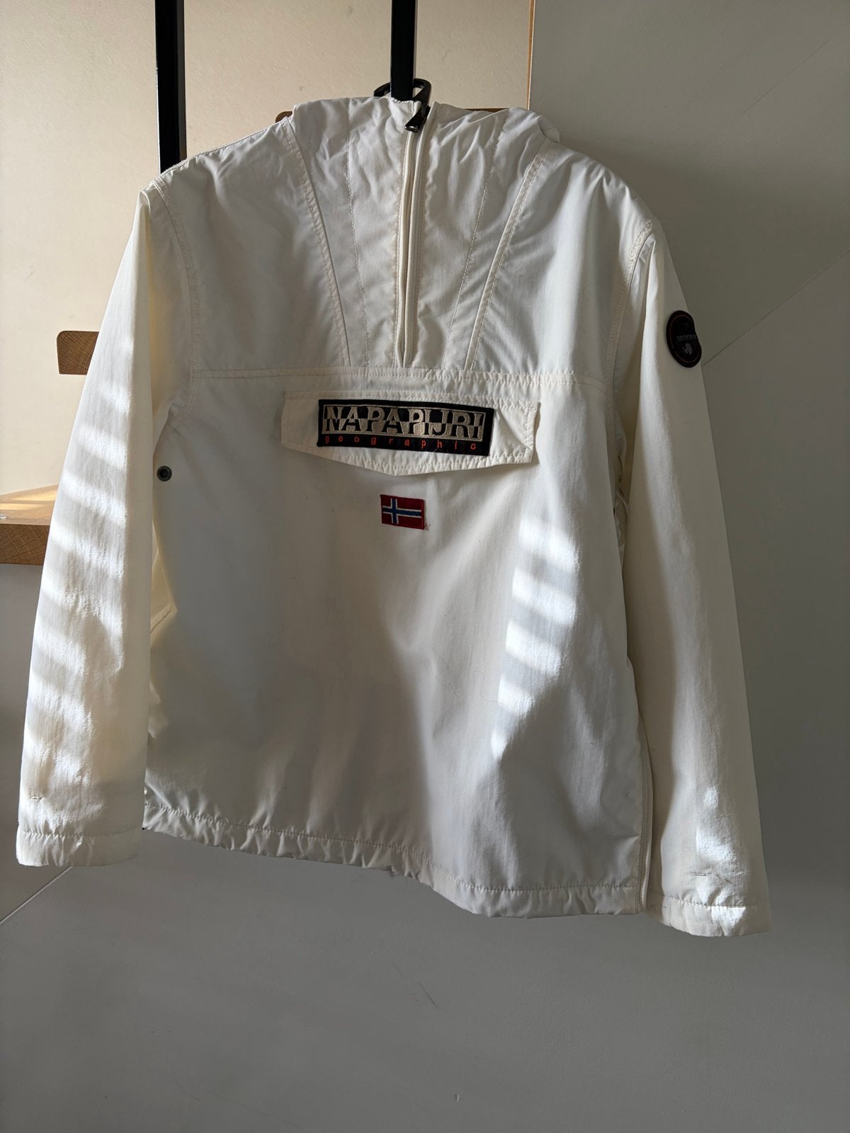 Napapijri Anorak Jas Maat 152 (XS/S) - Crème/Wit, Ophalen, Zo goed als nieuw, Maat 34 (XS) of kleiner, Wit