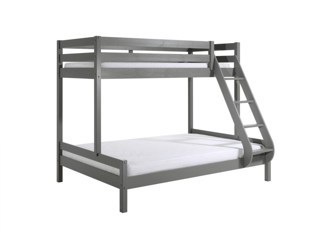 Pino 3-persoons stapelbed - 90x200 / 140x200 - Grijs, Huis en Inrichting, Niet ingevuld, Niet ingevuld, Niet ingevuld