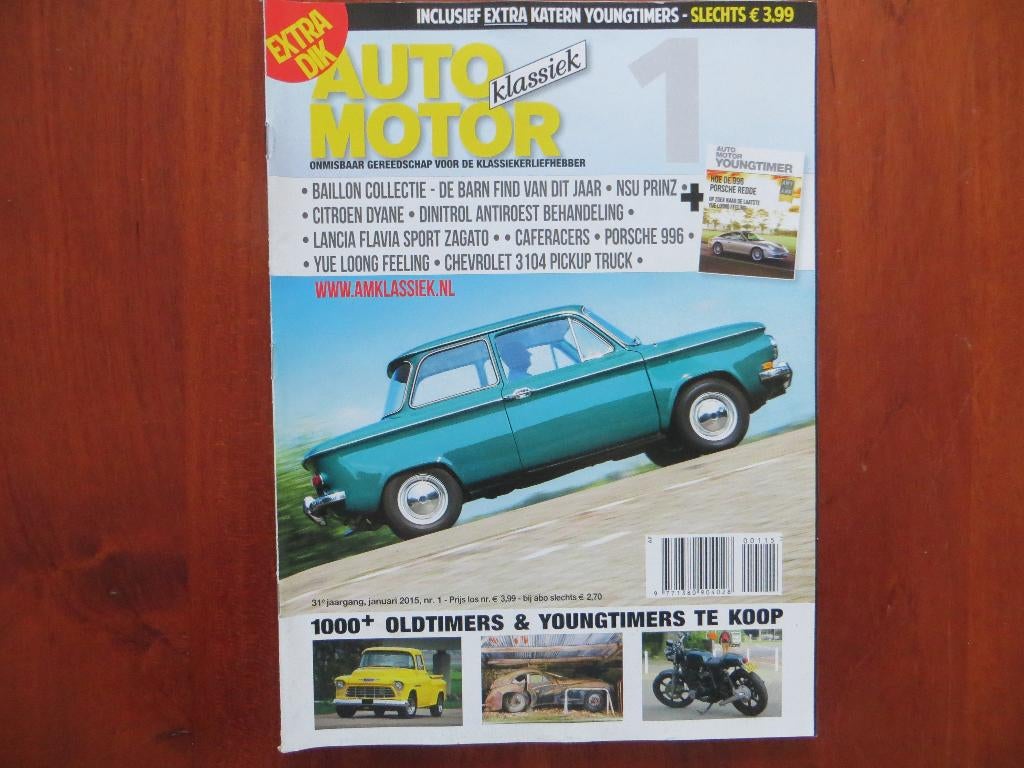 Auto Motor Klassiek 1 2015 Citroën Dyane, NSU Prinz, 996, Ophalen of Verzenden, Nieuw, Citroën