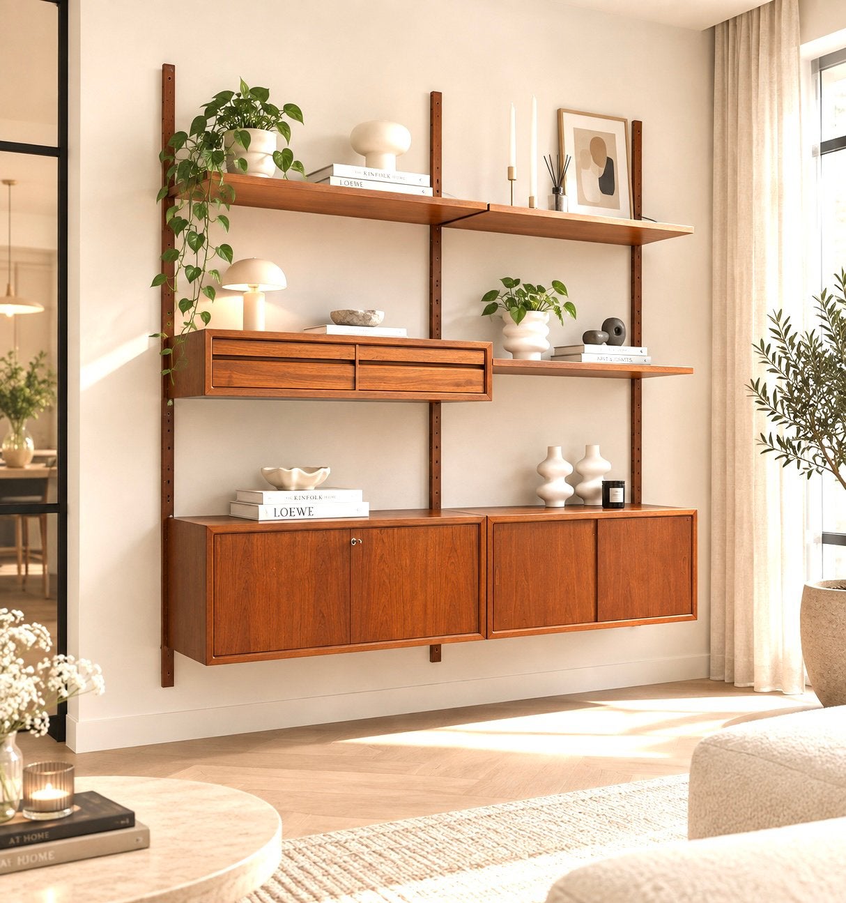 💚Vintage wandmeubel Poul Cadovius kast teak jaren 60 Deens, Huis en Inrichting, Kasten | Wandmeubels, Ophalen, Gebruikt, Teakhout