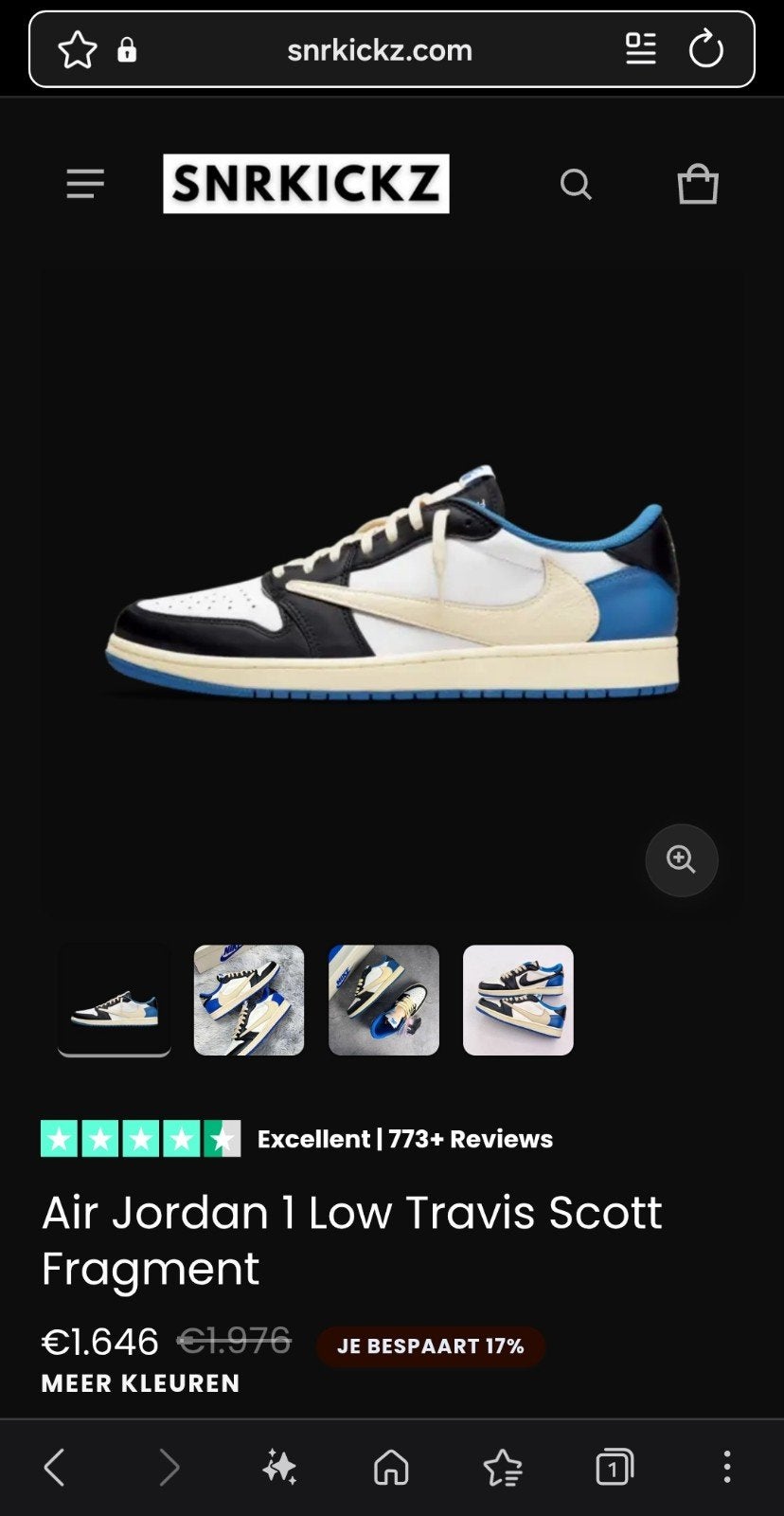 Nike Air Jordan 1 Low Travis Scott Fragment, Kleding | Heren, Schoenen, Ophalen, Nieuw