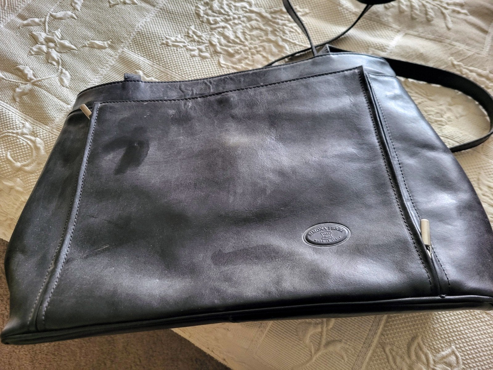 Zwarte leren tas, Ophalen of Verzenden, Nieuw