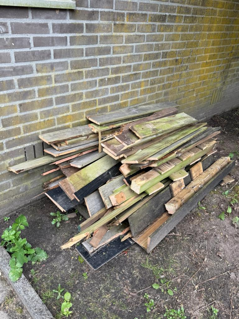 Brandhout oude schutting planken gratis af te halen!, Ophalen, Gebruikt, Minder dan 25 mm, Pallet