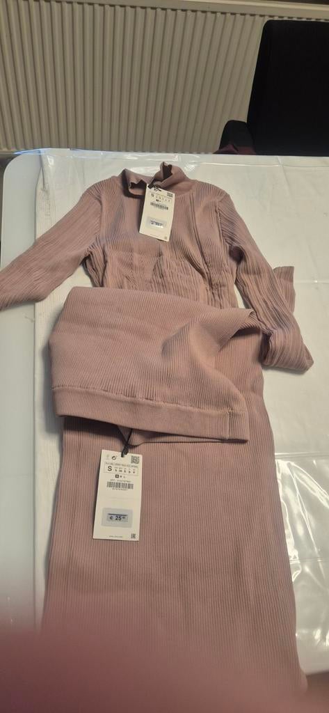 Zara geribbelde top met lange mouwen, Ophalen of Verzenden, Roze, Lange mouw