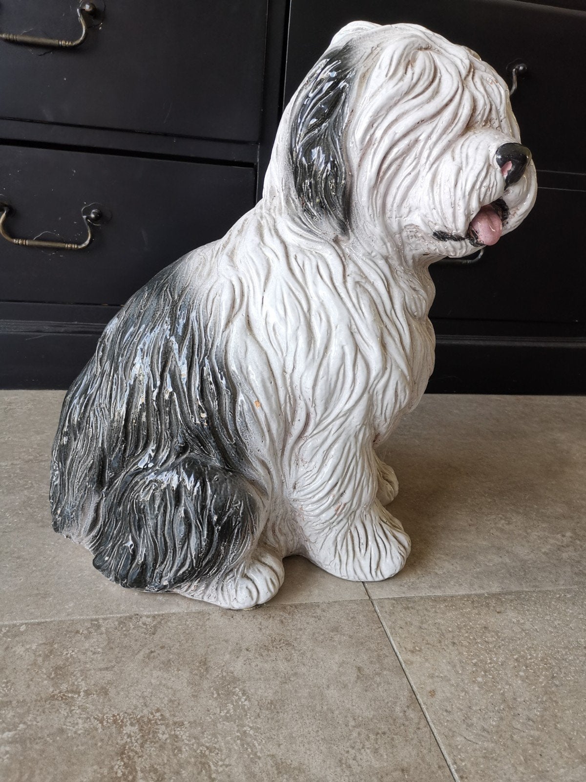 Keramieken Bobtail Hond Beeld - Vintage Italiaans Design, Antiek en Kunst, Antiek | Keramiek en Aardewerk, Ophalen