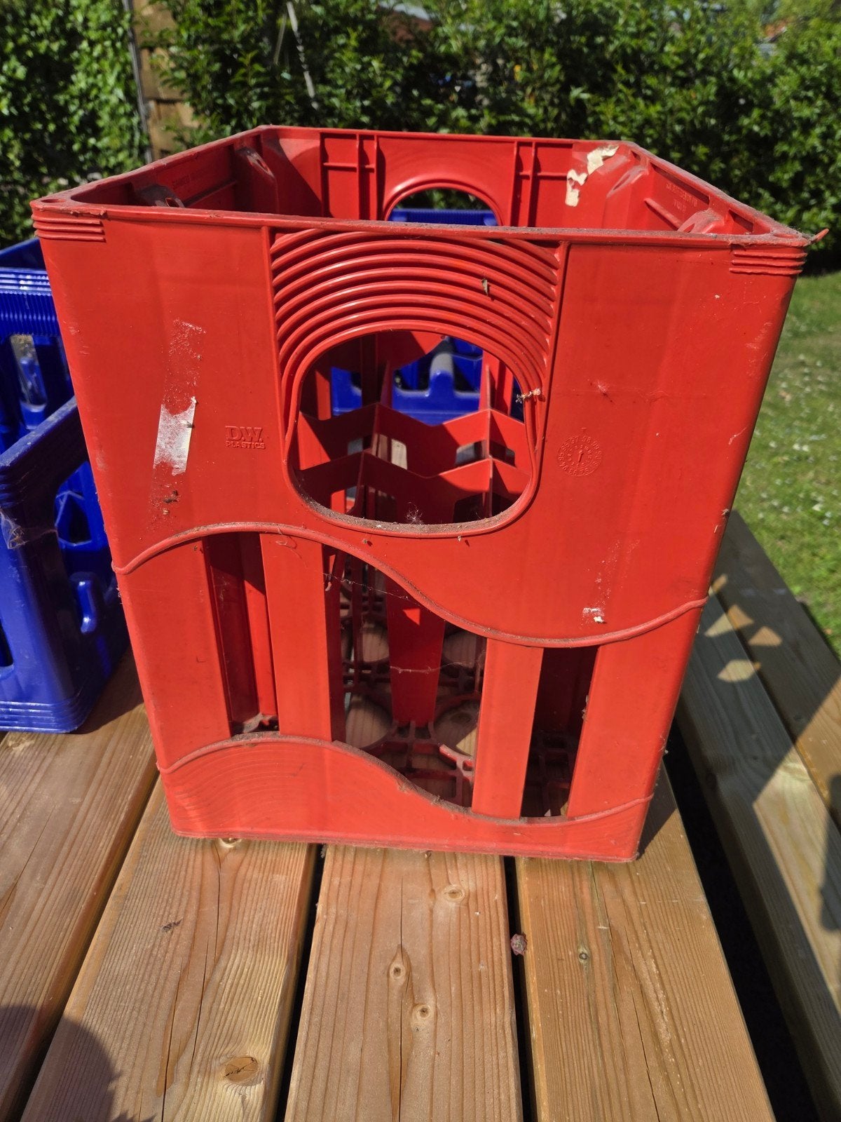 Rode plastic krat voor 12 flessen of opslag, Ophalen, Gebruikt, 40 tot 60 cm, 50 tot 75 cm