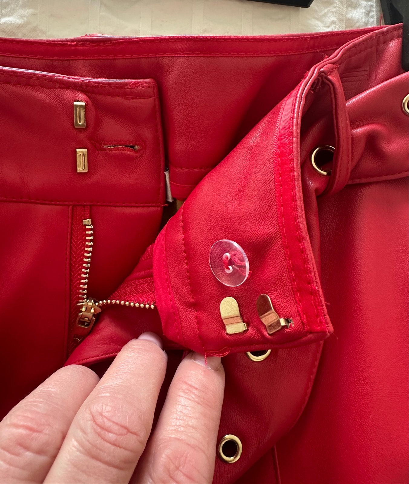 Harper & Yve rode leather look broek maat S, Ophalen of Verzenden, Zo goed als nieuw, Maat 36 (S), Lang