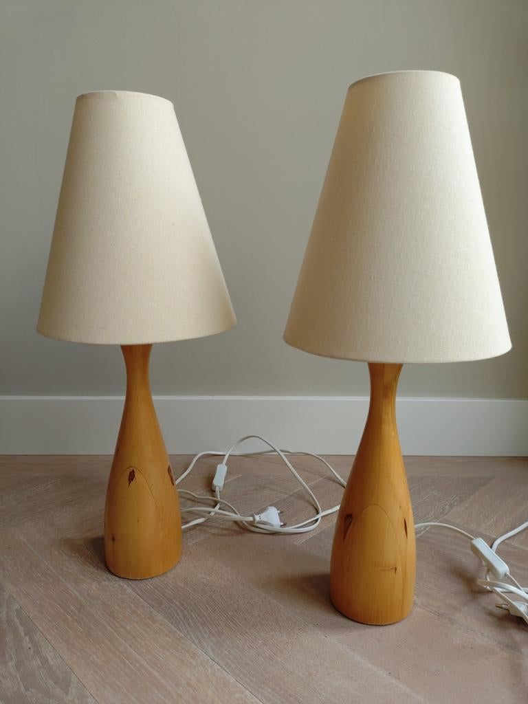 2 Vintage Ikea Läns Japandi lampen originele lampenkappen, Ophalen of Verzenden, Zo goed als nieuw, Minder dan 50 cm